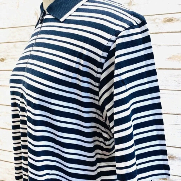 FABER Men Short Sleeve Collared Blue/White Striped Polo Style Shirt Sz Large 36 - Picture 5 of 12